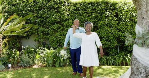 Joyful Senior Couple Celebrating Their Wedding