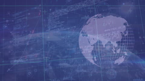 Digital Data Animation with Network Connections on Globe
