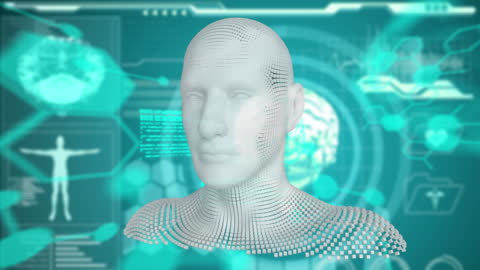 Futuristic 3D Human Anatomy Concept with Digital Data