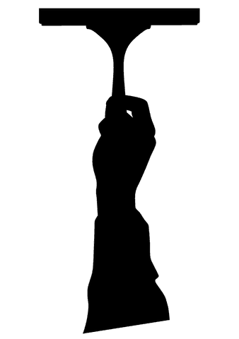 Silhouette of hand using handy tool on transparent background