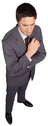 Ideas Flowing Businessman Holding Pen on Transparent Background