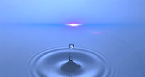 Tranquil Water Droplet with Radiant Glow