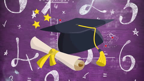 Graduation Cap and Diploma on Abstract Educational Background