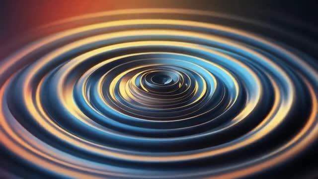 Futuristic Metallic Ripple Effect With Symmetrical Rings