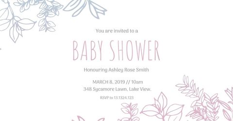 Elegant Floral Baby Shower Invitation with Soft Tones - Download Free Stock Templates Pikwizard.com