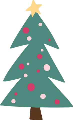 Transparent minimalist christmas tree with ornaments and star