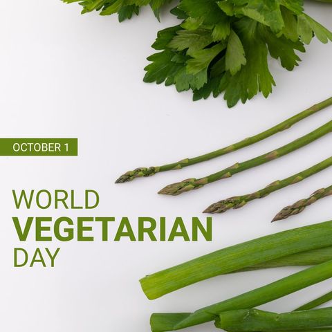 celebration of world vegetarian day with fresh green vegetables - Download Free Stock Templates Pikwizard.com
