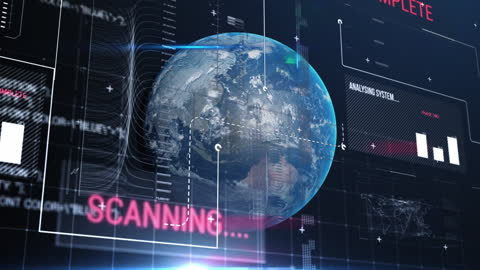 Futuristic Globe with Digital Data Overlay