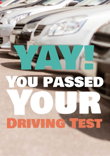 Perfect for congratulating new drivers on passing their driving test. Can be used as a social media announcement, e-card, or printed congratulatory card to celebrate the milestone achievement in a fun and engaging way.