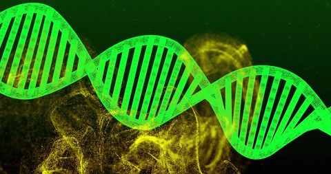 Green DNA Helix with Molecular Structure on Abstract Background - Download Free Stock Images Pikwizard.com