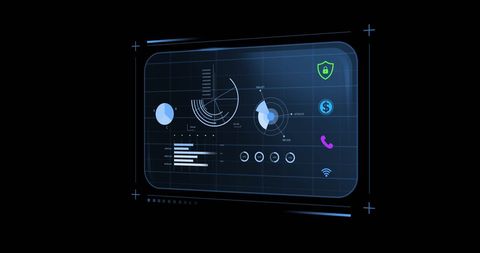 Futuristic Digital Dashboard with Analytics and Security Interface - Download Free Stock Images Pikwizard.com