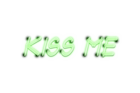 Neon kiss me text on transparent background illustration