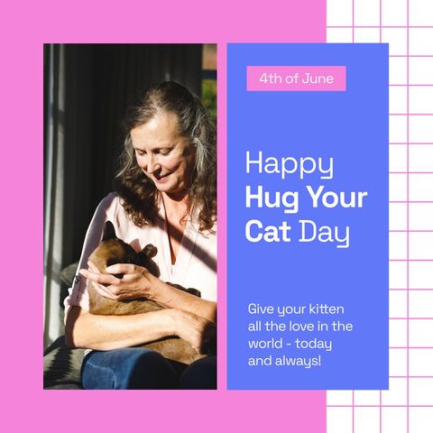 celebrating hug your cat day with senior woman and beloved pet - Download Free Stock Templates Pikwizard.com