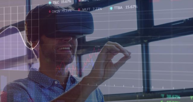 Man Using Virtual Reality For Stock Market Analysis - Download Free Stock Images Pikwizard.com