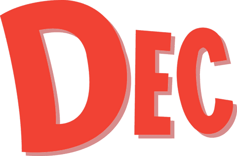 3d red dec letters transparent background typography art