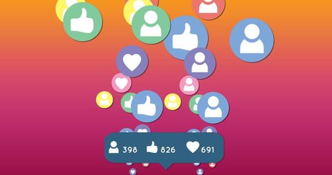Social Media Icons Floating Gradient Background - Download Free Stock Images Pikwizard.com