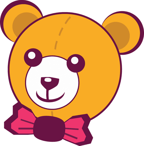 Orange Teddy Bear Head Graphic with Pink Bow Transparent Background - Download Free Stock Videos Pikwizard.com