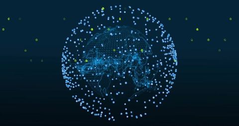 Digital globe with futuristic network connectivity concept