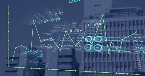 Financial Data Analysis Over Cityscape Illustrating Market Trends - Download Free Stock Images Pikwizard.com
