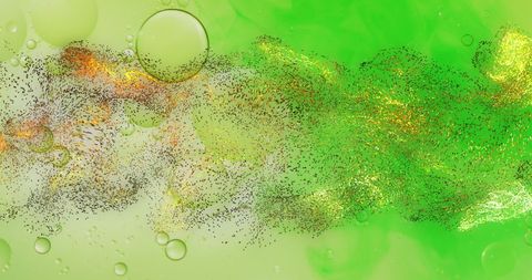 Abstract liquid patterns in vibrant green hue