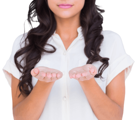transparent requesting gesture by brunette woman in white shirt - Download Free Stock Videos Pikwizard.com