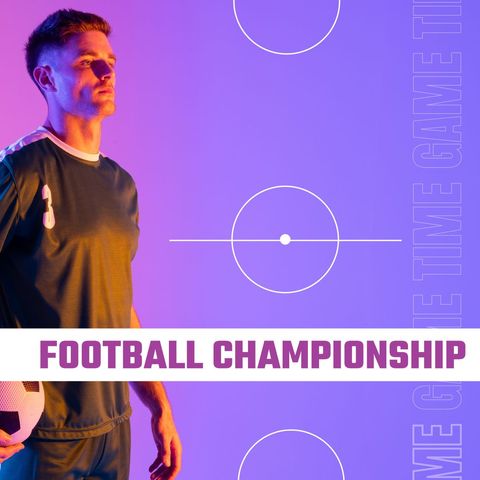 footballer in stadium lights promoting football championship - Download Free Stock Templates Pikwizard.com
