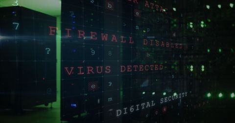 Cyber Attack Warning Over Computer Server Room - Download Free Stock Images Pikwizard.com