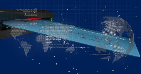 Global Business Data Animation with Digital Overlay