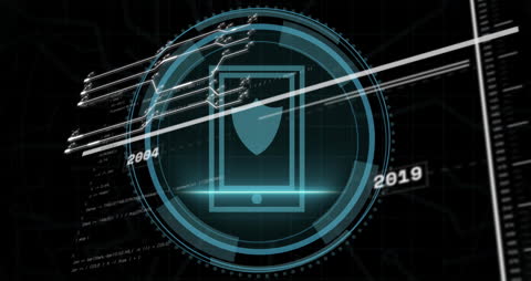 Digital Interface Animation with Shield Icon
