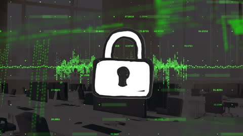 Digital Security in Modern Office with Data Visualization