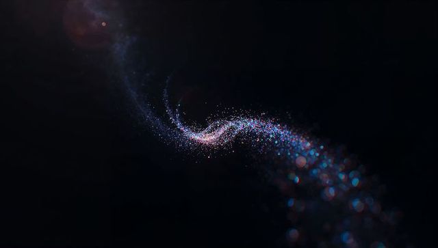 Cosmic stream of colorful particles in dark space