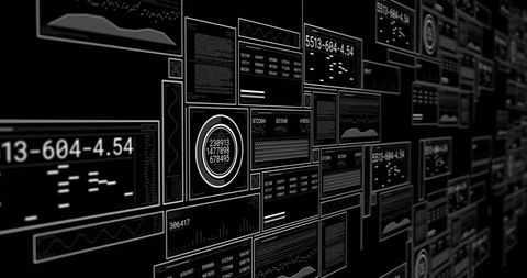Digital Data Processing on Black Background Interface Visualization - Download Free Stock Images Pikwizard.com