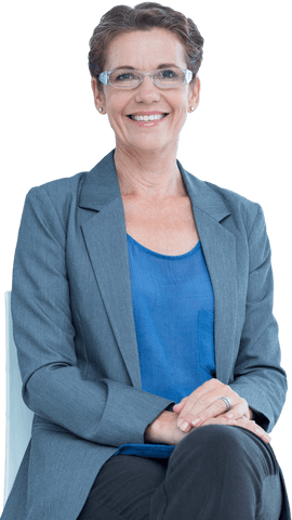 Confident Woman in Business Attire on Transparent Background