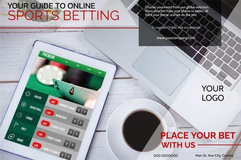 online sports betting advertisement with tablet and coffee - Download Free Stock Templates Pikwizard.com