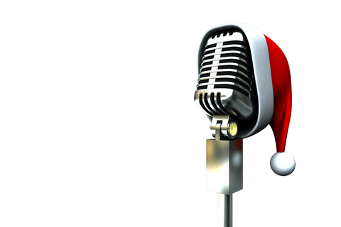 Vintage Microphone with Santa Hat on Transparent Background - Download Free Stock Videos Pikwizard.com