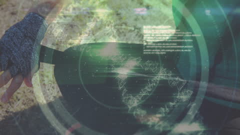 Digital DNA Animation Over Fitness Setting