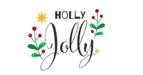 Festive Holly Jolly Text with Christmas Decoration Elements - Download Free Stock Images Pikwizard.com