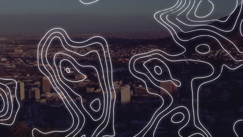 Cityscape with Dynamic Digital Lines Concept Art