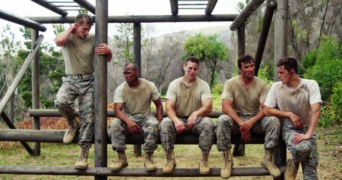 Soldiers Resting After Intense Outdoor Training Session - Download Free Stock Images Pikwizard.com