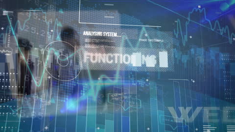 Futuristic Animation of Data Processing with Business People Icons