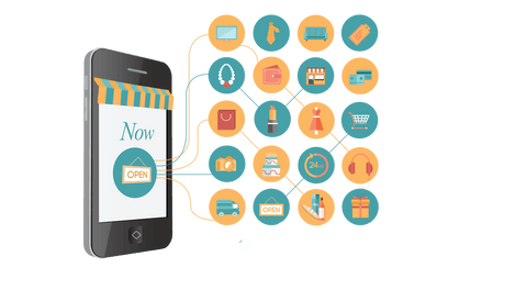 transparent smartphone vector with emerging shopping icons - Download Free Stock Videos Pikwizard.com
