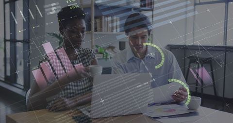 Diverse Professionals Analyzing Financial Data Integration