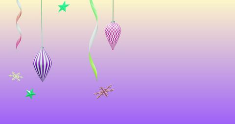 Colorful Holiday Decorations on Pastel Background