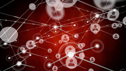Abstract Digital Network of Human Connections and Data Processing