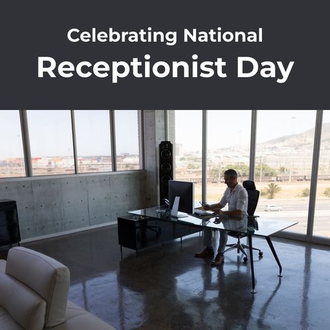 Modern office interior celebrating receptionist day