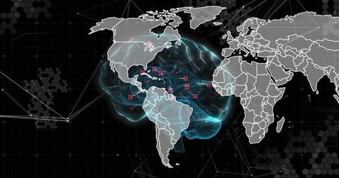 Global network connectivity with digital map overlay