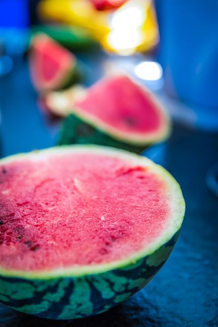 Fresh Watermelon Slices on Dark Surface - Download Free Stock Photos Pikwizard.com