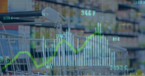 Superstore Growth Chart Overlay on Shopping Cart