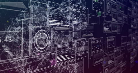 Futuristic Data Network Interface Display