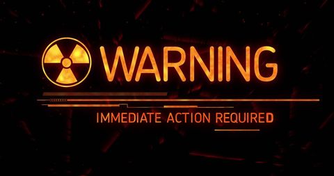 Imminent danger warning with biohazard sign
